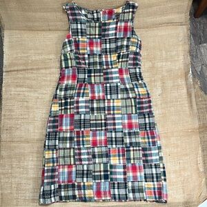 Vintage Madras Patchwork Plaid Shift Dress - W 6